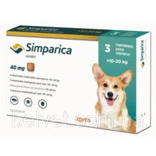 Simparica (Симпарика) средство от блох и клещей для собак 10 - 20 кг